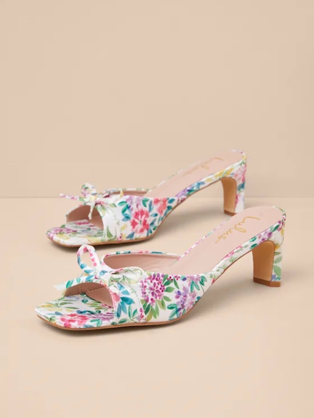 Lulu's White Floral heels